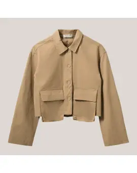 LarkSW Kort Skjorte Jakke i camel - 