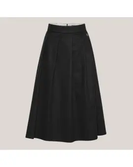 Kornelia Skirt - A-shape i sort bomuld - BETA Studios