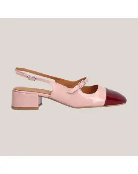 A9430 Håndlavet slingback pump i rosa-red - Sko, Loafers og ballarinaer