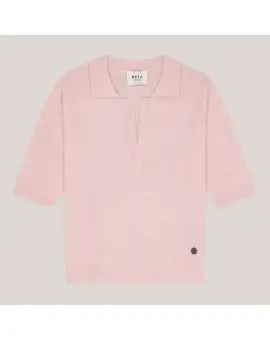 Marguerite Slim Polo Parfait Pink cashmere bluse - BETA Studios