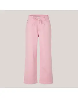 Isella Denim Jeans i lyserøde med binde bånd i taljen - Second Female