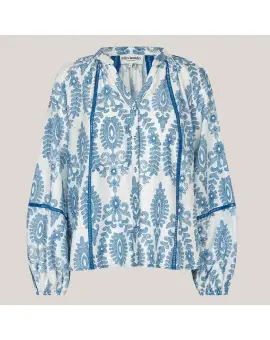 VeroLL Shirt med blåt print - Lollys Laundry Bluser & Skjorter