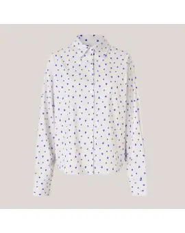 BleekerLL Skjorte i bomuld med blå hjerter - Lollys Laundry Bluser & Skjorter