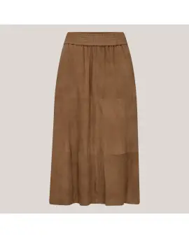 EvelynDEP Suede Skirt, ruskindsnederdel i camel farvet - Depeche