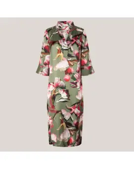 PBOSimbia silk dress i blomster print i gr&oslash;nne nuancer - 