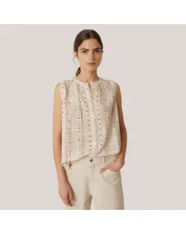 KI134 Camisa, Top i bomuld med mønster - INDI&COLD