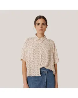 MI142 Camisa shirt, viscose skjorte i cream - INDI&COLD