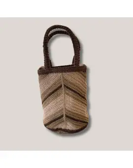 RK666 Bolsos bag, lille hæklet taske i brune nuancer - INDI&COLD