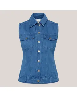 MWSaka 180 Shaped Vest, denim vest i blå - Veste