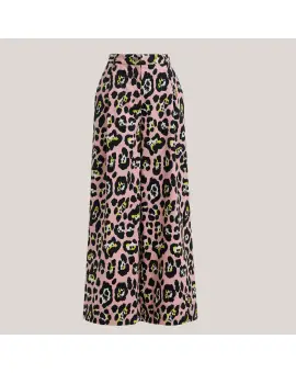 EA-JENESIS pants - Leopardprintede bukser med brede ben - Essentiel Antwerp