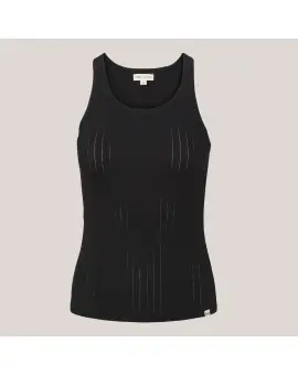 ESElla Tank Top GOTS sort med hul mønster - Basic