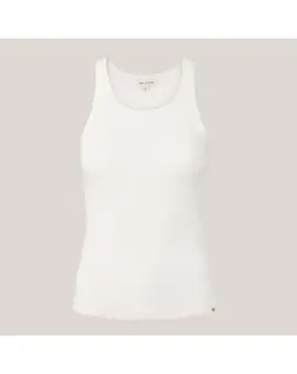 ESElla Tanktop GOTS i hvid med hul mønster - Basic