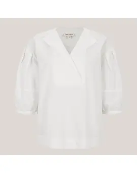 EScoral Bluse i hvid bomuld - Skjorter & Bluser