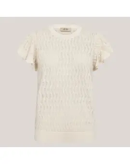 MMGanna Pattern Strik top i cream - Mos Mosh