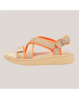 WL931 Line Cross - Coffee Cream Orange trim - Sko