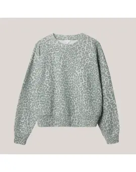 Lala Berlin Sweatshirt Soni cotton washed sage leo grøn - Sweaters & Strik