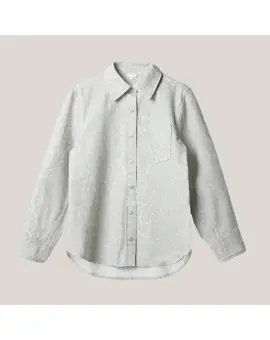 Lala Berlin Denim Overshirt Olivia printed denim washed cream - Skjorter & Bluser