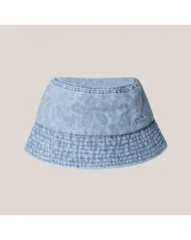 Lala Berlin Hat Hannah printed denim washed blue leo - Tørklæder & Huer
