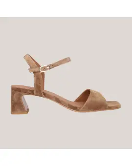 A9750 åben lille sko med hæl i ruskind - Sko