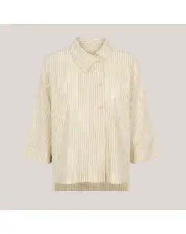 ESWilla Blouse GOTS, skjorte i bomuld med striber - Skjorter & Bluser