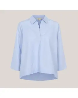 ESTali Blouse GOTS, blå stribet skjorte bluse - Skjorter & Bluser