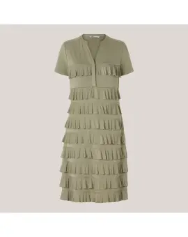 PBOJolaf dress i Jersey med flæser i light army - Kjoler