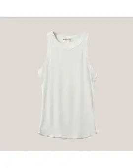JullieSW Top, Basic tank top i blød rib i hvid - Basic