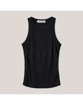 JullieSW Top, Basic tank top i blød rib i sort - Basic