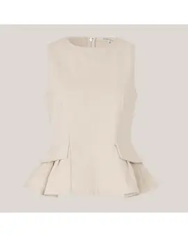 Roselia Top i cream med taljeret siluet - Second Female Toppe & T-shirts