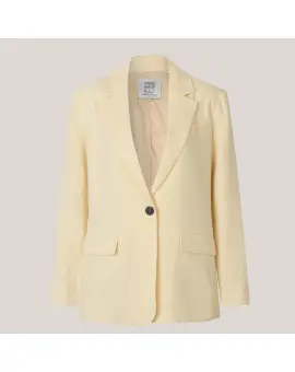 Lino New Fit Blazer, Hør jakke i lysegul - Blazer