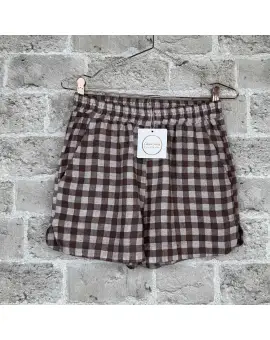 B3162 Anuk ternet shorts i brun - Shorts