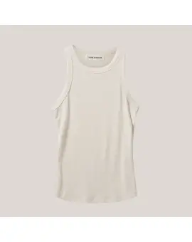JullieSW Top, Basic tank top i blød rib i Off. white - Basic
