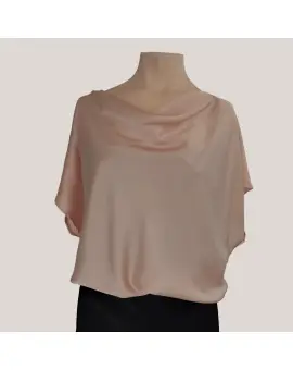 TK43LDG Cipria Blouse, Vandfaldsbluse i rosa - UDSALG