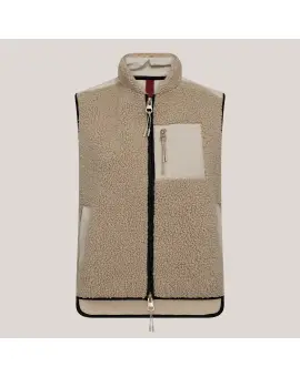 MMRowe Eli Teddy Vest, plys vest i stone - Mos Mosh