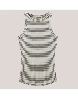 JulieSW Stripe top, tank top med grå stribe - Basic