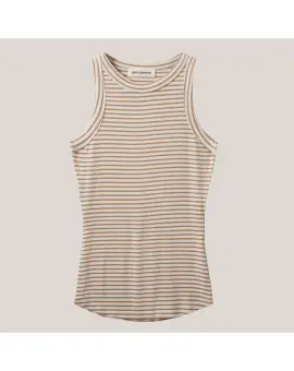 JulieSW Stripe top, tank top med beige stribe - Basic