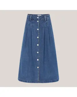 LennonLL Midi Skirt, mørke blå denim nederdel - UDSALG