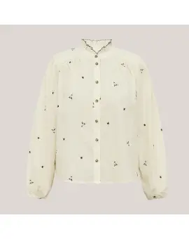 AlessandraLL Shirt, hvid skjortebluse i bomuld - UDSALG
