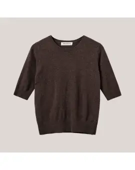 VianaSW Knit, strik med korte ærmer i Brown Fudge - Sofie Schnoor