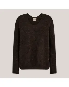 MMThora Strik, V-hals i Delicioso brown - Mos Mosh