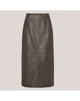 PBOLalia leather skirt, lædernederdel i chokoladebrun - Nederdele