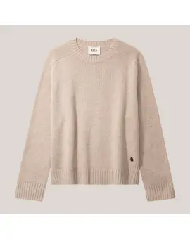 Nikita O-Neck Sweater i cream, cashmere og uld blend - BETA Studios