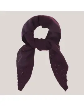 Nilo Medium Triangle Scarf, trekantet cashmere tørklæde i aubergine farvet - Cashmere