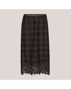 MMBia Checko Lace Skirt, blonde nederdel i brun - UDSALG