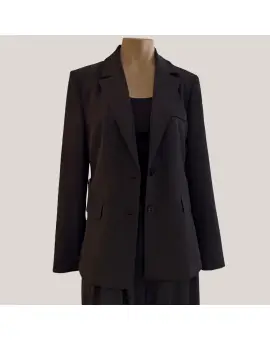 JAO6LHX Nero Jacket, sort blazer jakke med slids i siderne - Blazer
