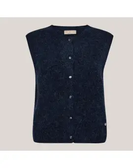 MMAlmine Thora Knit Vest, strik vest i navy blå - Mos Mosh