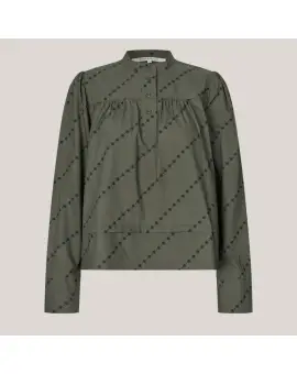 Jasmina LS Blouse i Mørk Oliven - Second Female Bluser & Skjorter
