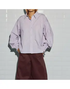 WBLAnnika LS Stripe shirt, skjorten i bomuld i strib - With Black