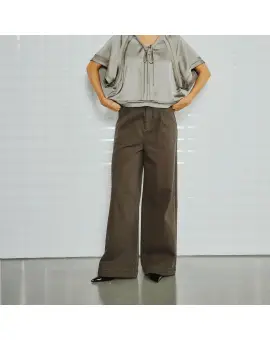 WBLSteffi HW Wide Pant, brede bukser i mørkegrøn - With Black