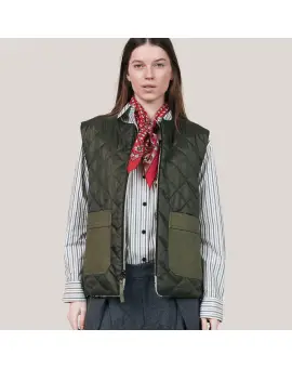 UnityLL Vest SL, vendbar vest med plys og termo grøn - Veste